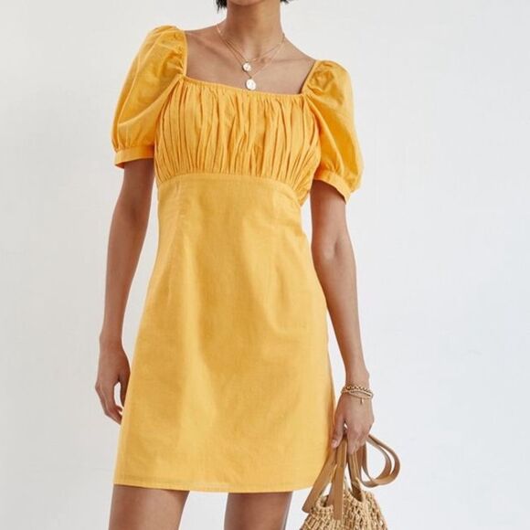 Forever That Girl Gathered Puff Sleeve Mini Dress - Picture 1 of 5